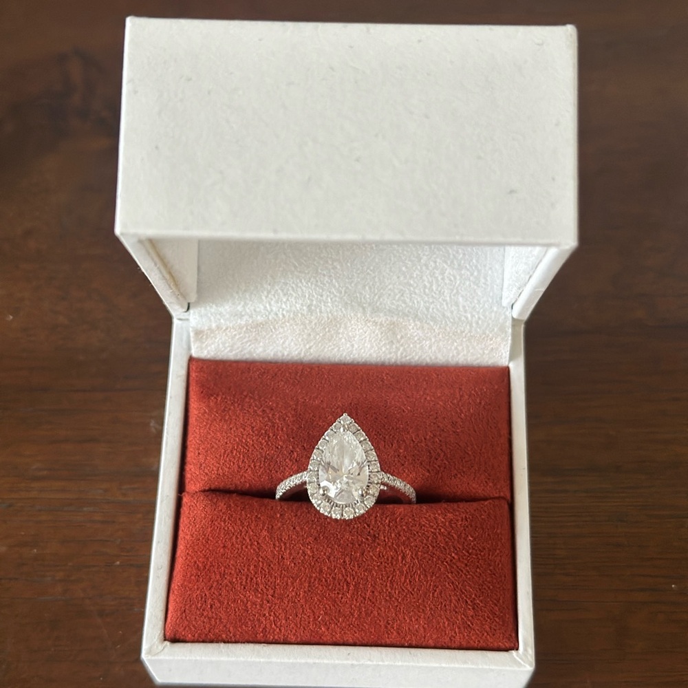 2 Carat Pear Lab Grown Diamond Engagement Ring